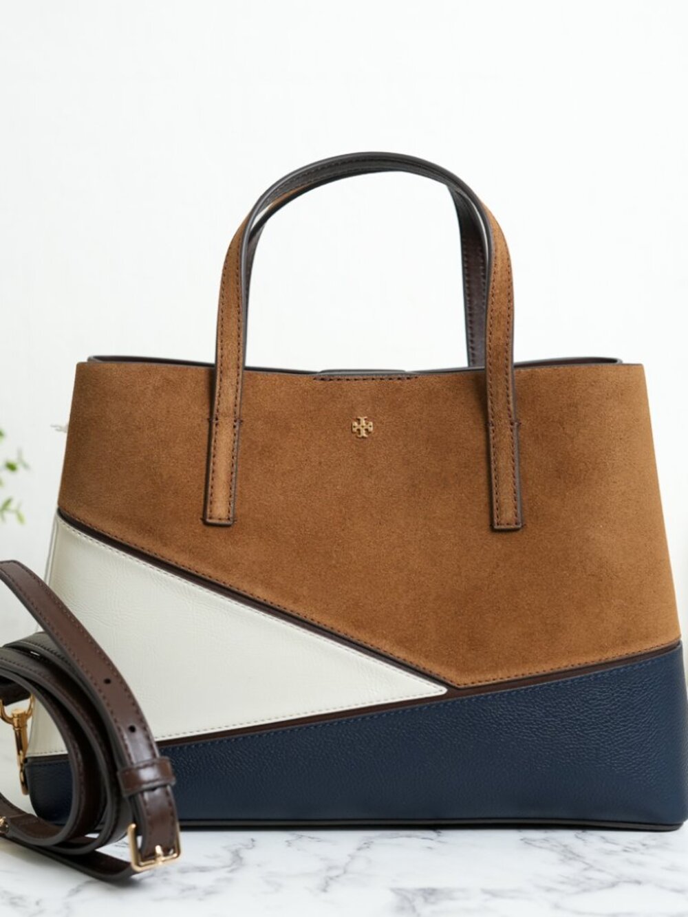 Tory Burch Blake Patchwork Small Tote Satchel Crossbody 182394 NWT - Picture 3 of 10
